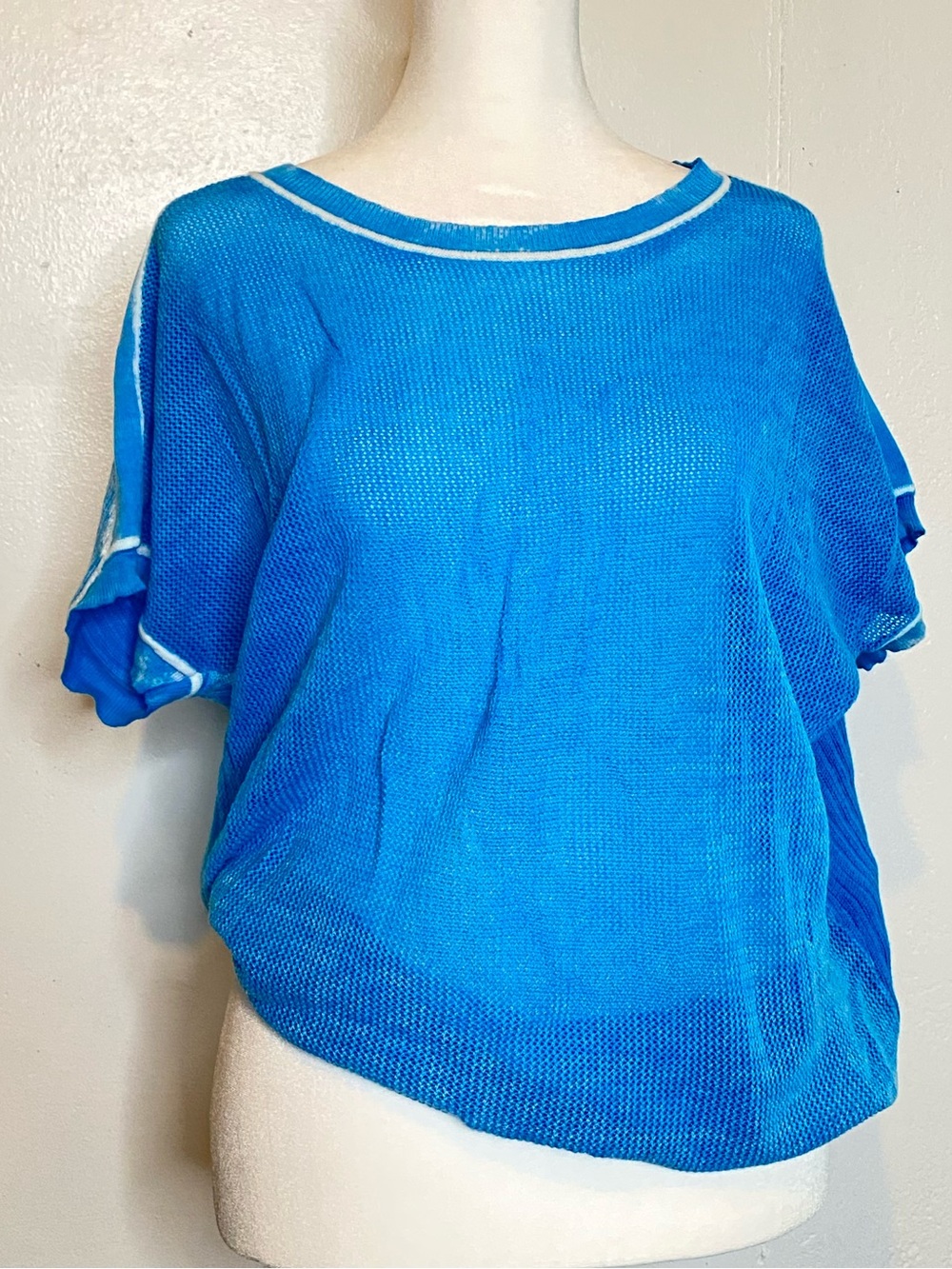 Raffi‎ Cotton Knit Blue Top